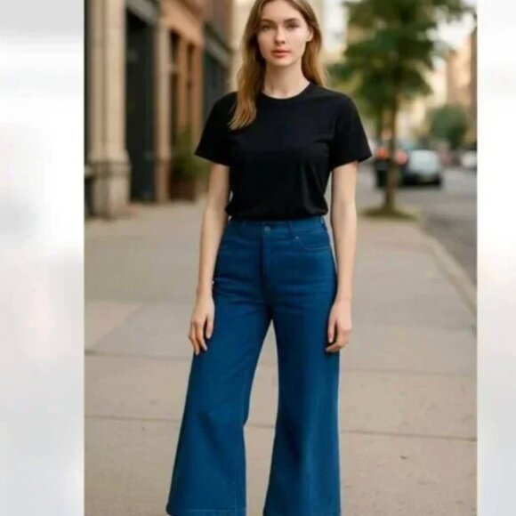 NWT Kut from the Kloth Meg High rise Corduroy Pants cobalt blue wide leg 6 - Picture 2 of 9